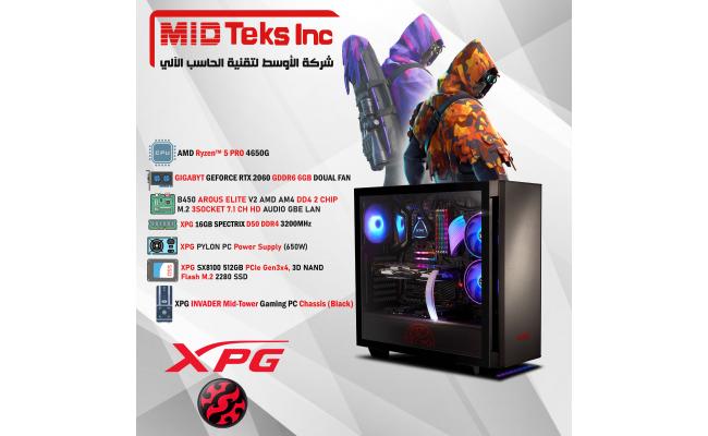 Gaming Desktop (MID-42),AMD RAYZEN 5 4650,DDR4 /16GB ,SSD 512GB ,RTX 2060,MB B450,XPG PYLON 650W  ,XPG INVADER PC Chassis (Black)